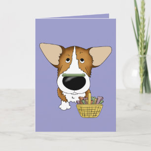 Cartão De Festividades Sable Corgi - Páscoa Bone Hunt, Alguém?
