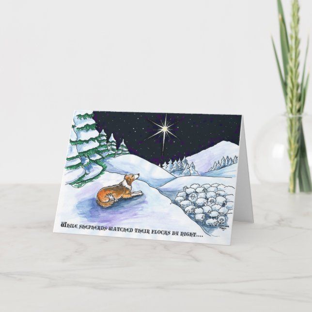 Cartão De Festividades Sable sheepdog Christmas card (Frente)