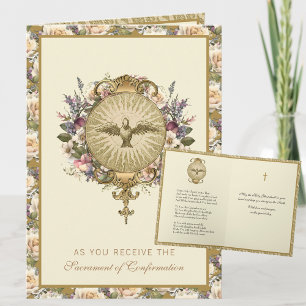 Cartão De Festividades Sacramento da Confirmação Oração Religiosa