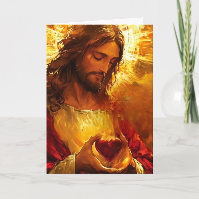 Cartão De Festividades Sacred Heart of Jesus  (Frente)