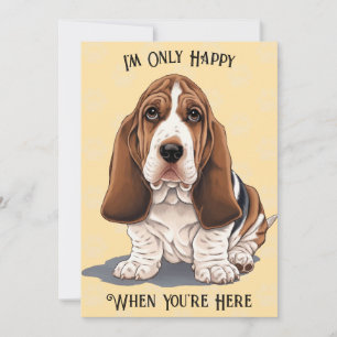 Cartão De Festividades Sad Puppy Greeting Card Design Miss You Theme