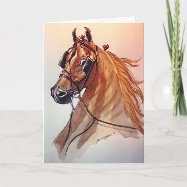 Cartão De Festividades Saddlebred Horse Christmas Card (Frente)