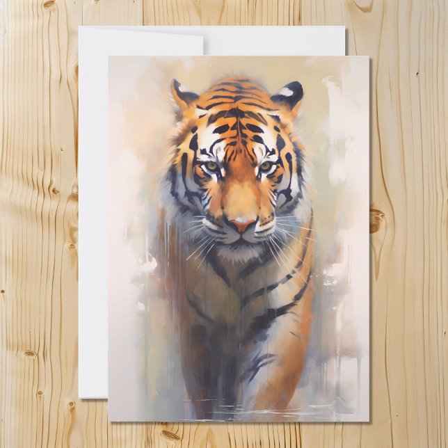 Cartão De Festividades Safari Watercolor Tiger (Criador carregado)