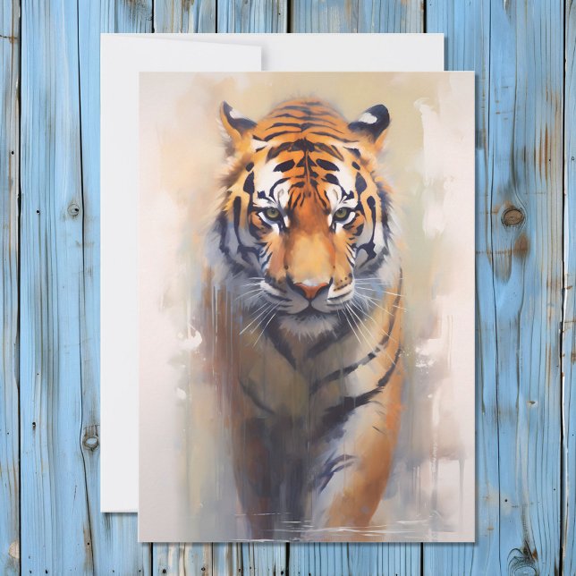 Cartão De Festividades Safari Watercolor Tiger (Criador carregado)