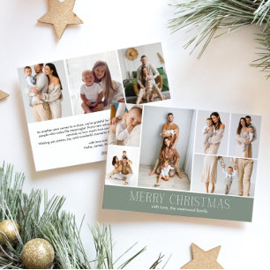 Cartão De Festividades SAGE Felry Natal Chic 9 Collage Multi Photo