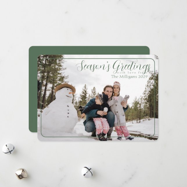 Cartão De Festividades Sage Frame Season saúda a foto (Frente/Verso In Situ)