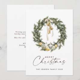 Cartão De Festividades Sage Green Bohemian Wreath Saudação