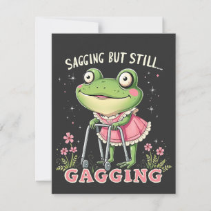 Cartão De Festividades Sagging mas ainda gagging Sapo engraçado do Dia da