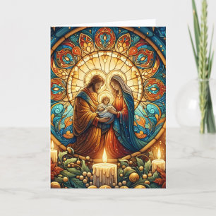 Cartão De Festividades Sagrada Família em Vitral