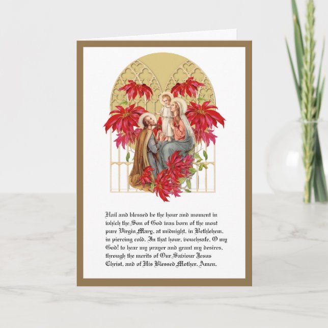 Cartão De Festividades Sagrada Família Novena de Natal Religiosa de Santo (Frente)