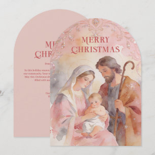 Cartão De Festividades Sagrada Família Rosa Natal Cristão TMF26