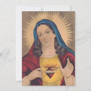 Cartão De Festividades Sagrado Coração de Maria