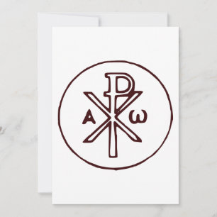 Cartão De Festividades Sagrado Cristograma Chi-Rho Arte Refinado