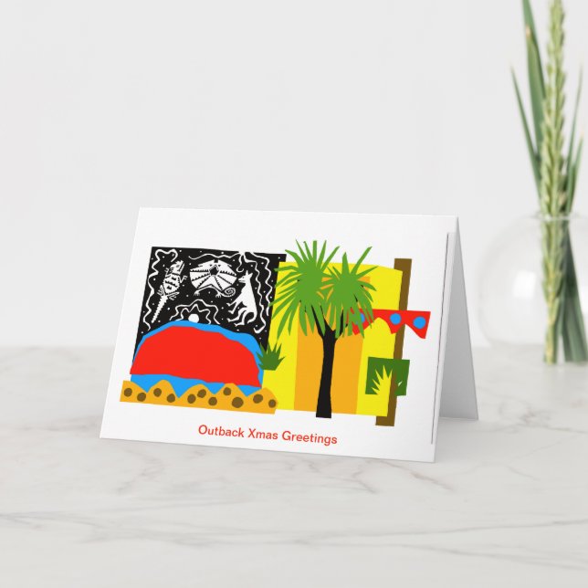 Cartão De Festividades SAÍDA DE Natal Australiana - ULURU - (Frente)