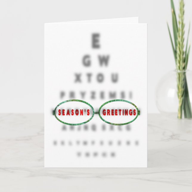 Cartão De Festividades SAÍDAS DA SEASON (Natal)Gabinete de Optometrista (Frente)