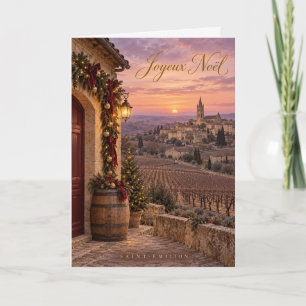 Cartão De Festividades Saint-Émilion Vignobles Feliz Natal