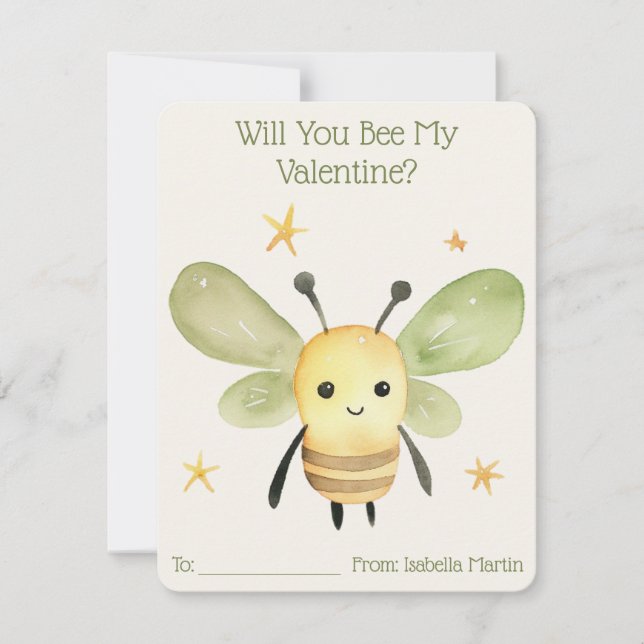 Cartão De Festividades Sala de aula de crianças fofas - Você será meu nam (Frente)