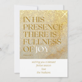 Cartão De Festividades Salmo de Natal Poeira de Ouro Moderna Festa 