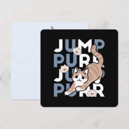 Cartão De Festividades Salto Purr de Salto: Design de Gato Reproduzível c