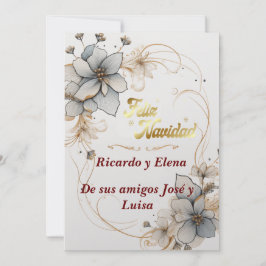 Cartão De Festividades Saludo Feliz Navidad elegante y delicado