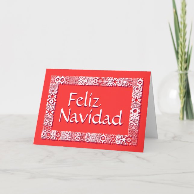Cartão De Festividades Saludos Feliz Tarjeta De Navidad. Dentro de Saludo (Frente)