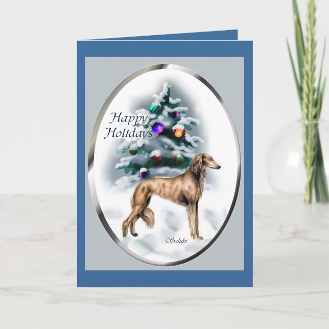 Cartão De Festividades Saluki Christmas Gifts (Frente)