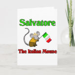 Cartão De Festividades Salvatore The Italian Mouse<br><div class="desc">Salvatore The Italian Mouse.. more... .  Great gift for any occasion especially Christmas,  birthdays,  Mother's Day,  Father's Day and everyday.</div>