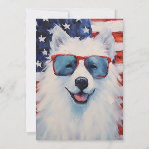Cartão De Festividades Samoyed 4° dia da Independência de julho