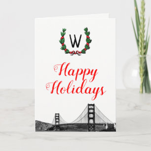 Cartão De Festividades San Francisco Skyline Christmas Happy Holidays