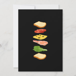 Cartão De Festividades Sanduíche Com Pão Queijo & Presunto Comida Para Go