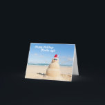 Cartão De Festividades Sandy Snowman Holiday Card from Florida<br><div class="desc">Happy Holidays from Florida--featuring a sandy snowman!  Perfect holiday card for Floridians or snowbirds!</div>
