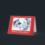 Cartão De Festividades Santa And German Shepherd<br><div class="desc">A Cute German Shepherd and Santa Claus for Christmas</div>