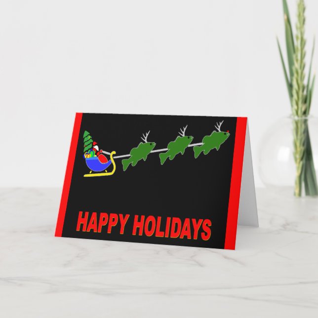 Cartão De Festividades Santa and his "Bass Deer" Card (Frente)