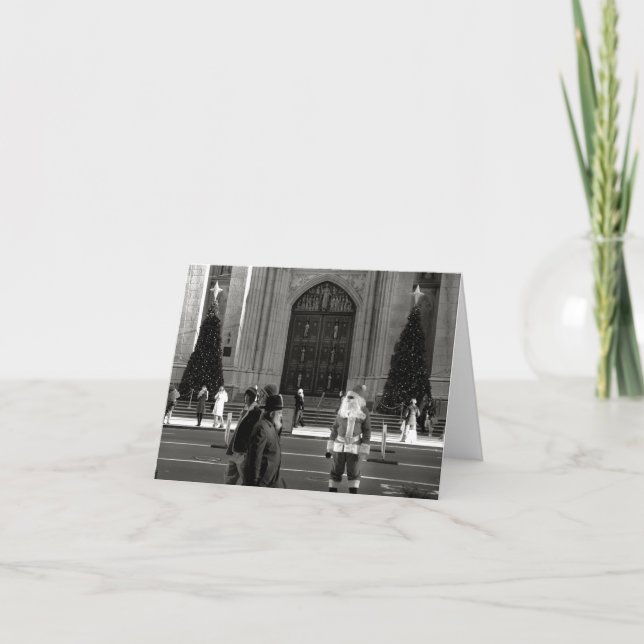 Cartão De Festividades Santa at St. Patrick's Cathedral Card (Frente)