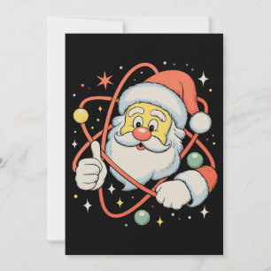 Cartão De Festividades Santa Átomo Ciência do Natal Férias do Natal