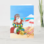 Cartão De Festividades Santa Beach Tropical Christmas Vacation<br><div class="desc">Personalize your own card from Santa for a child you love for Christmas or the summer! Santa is on the beach lounging around! Make them feel extra special with encouraging words from the jolly man himself. The card has a prewritten poem from Santa. You can keep my message or write...</div>