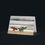 Cartão De Festividades Santa..."Beats Sliding Down Chimneys!"<br><div class="desc">Santa seems to be searching for more than waves.</div>