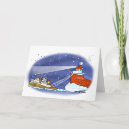 Cartão De Festividades Santa boat card