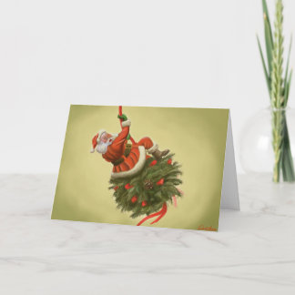 Cartão De Festividades Santa came in like a wrecking ball