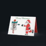Cartão De Festividades Santa Cause playing disc golf Christmas card<br><div class="desc">Up for sale is the Santa Clause playing disc golf Christmas card. Customize it how you like.</div>