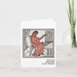 Cartão De Festividades Santa Cecilia Santo Card