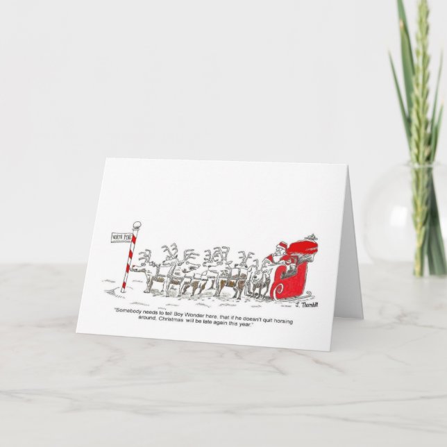 Cartão De Festividades Santa Christmas Card (Frente)