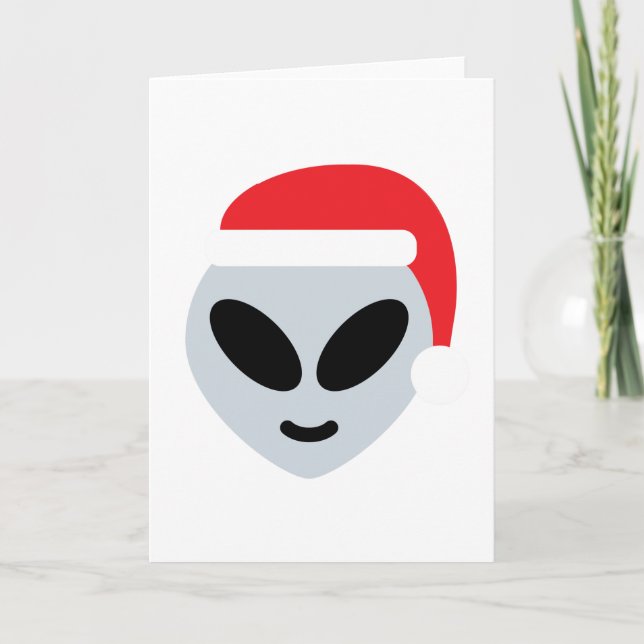 Cartão De Festividades santa claus alienígena emoji (Frente)