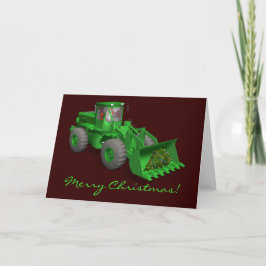 Cartão De Festividades Santa Claus Bulldozer Operator