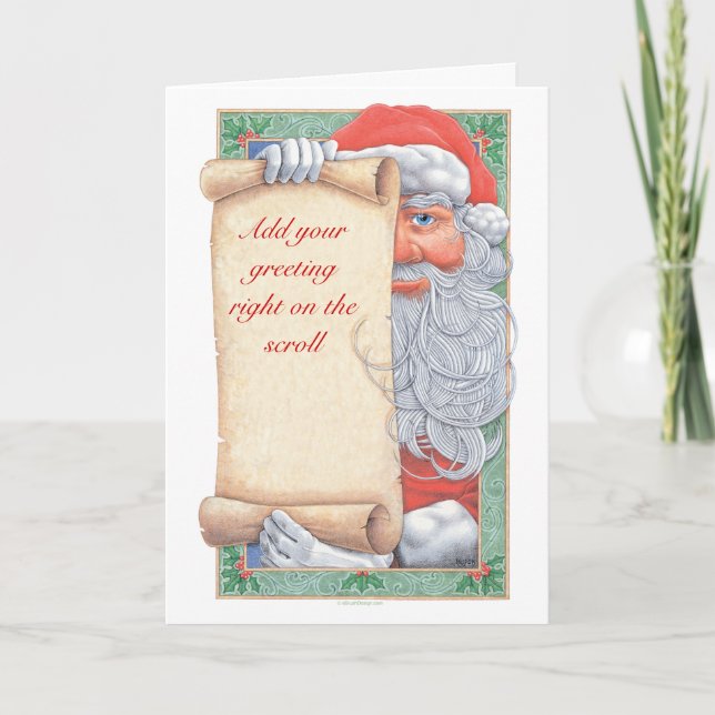 Cartão De Festividades Santa Claus Christmas Scroll Cards (Frente)