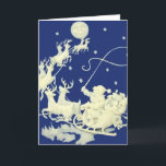 Cartão De Festividades Santa Claus Christmas Vintage Postcard Art<br><div class="desc">Santa Claus in his sleigh.</div>