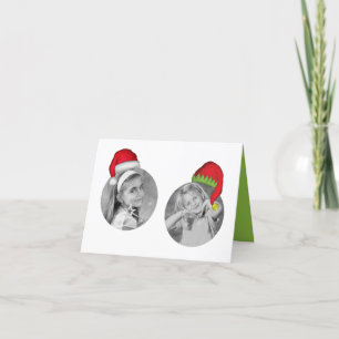Cartão De Festividades Santa Claus Elf Whimsical Jolly North Pole 2 Foto