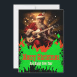 Cartão De Festividades Santa Claus Guitar<br><div class="desc">rockstar rock santa claus, concerto de estrela música pop, feliz divertida, nova festa feliz, festiva vermelha, festas de inverno, festa de natal, festa de natal do natal, santa claus</div>