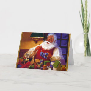 Cartão De Festividades Santa Claus in Toy Shop