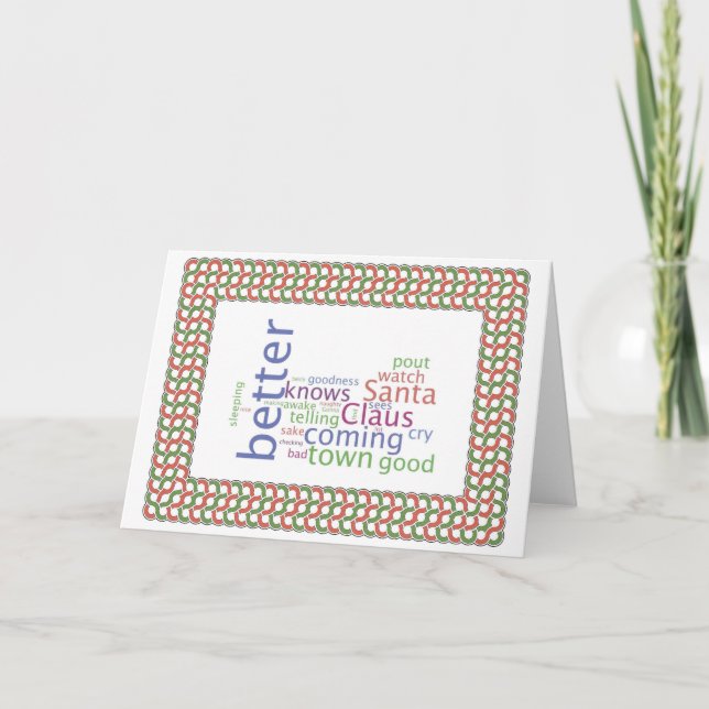 Cartão De Festividades Santa Claus is comming to town (Frente)